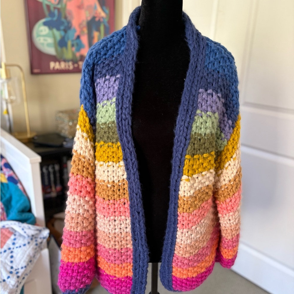 Saachi Mayflower Stripe Crochet Cardigan